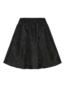ICHI Kilua Jacquard Floral Skirt, Black - view 2, Black