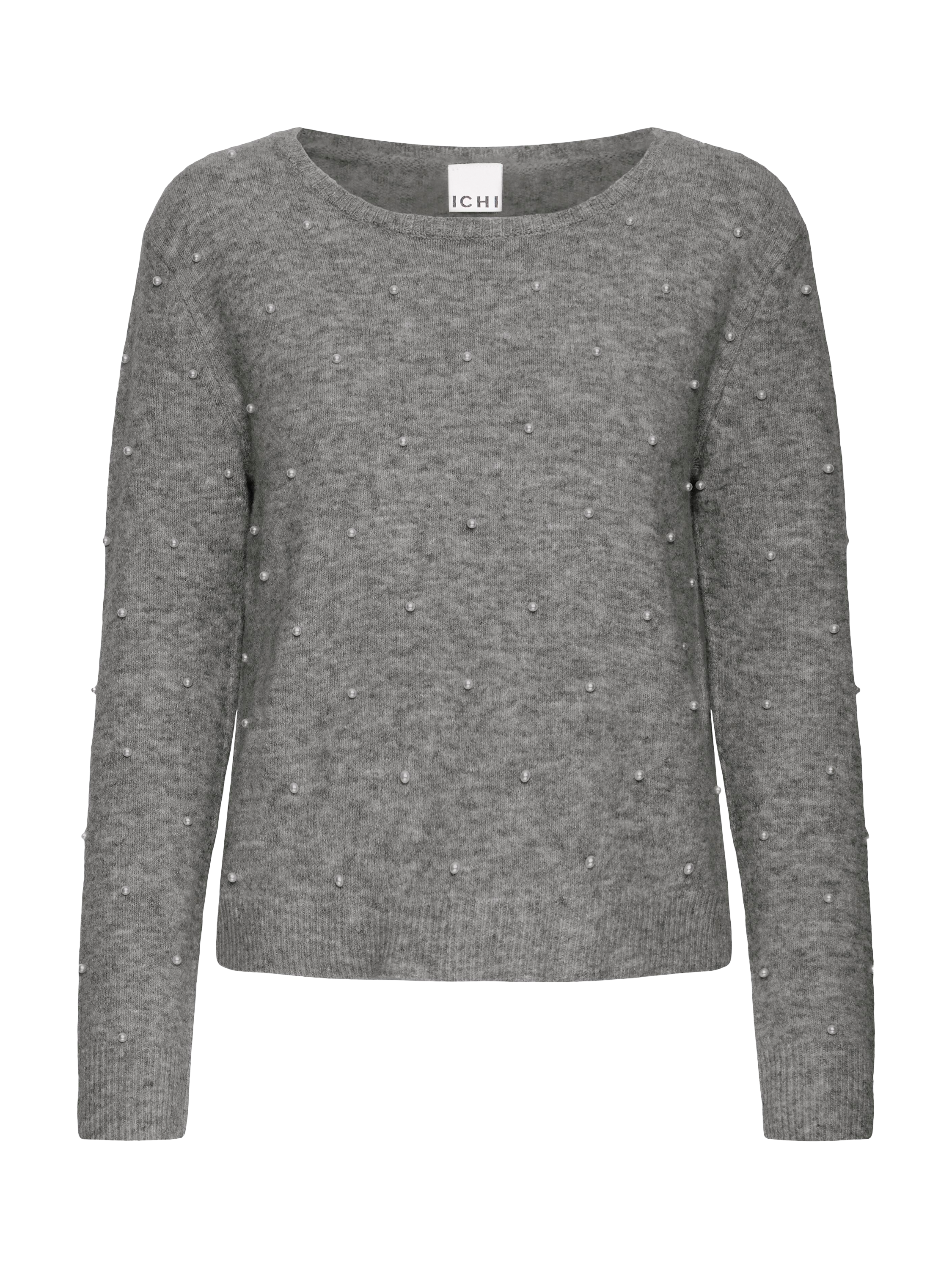 Product image 5 of 7, which shows ICHI Macon Embellished Jumper, Dark Grey, XS