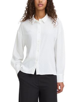 ICHI Lisanne Embellished Shirt, White, White