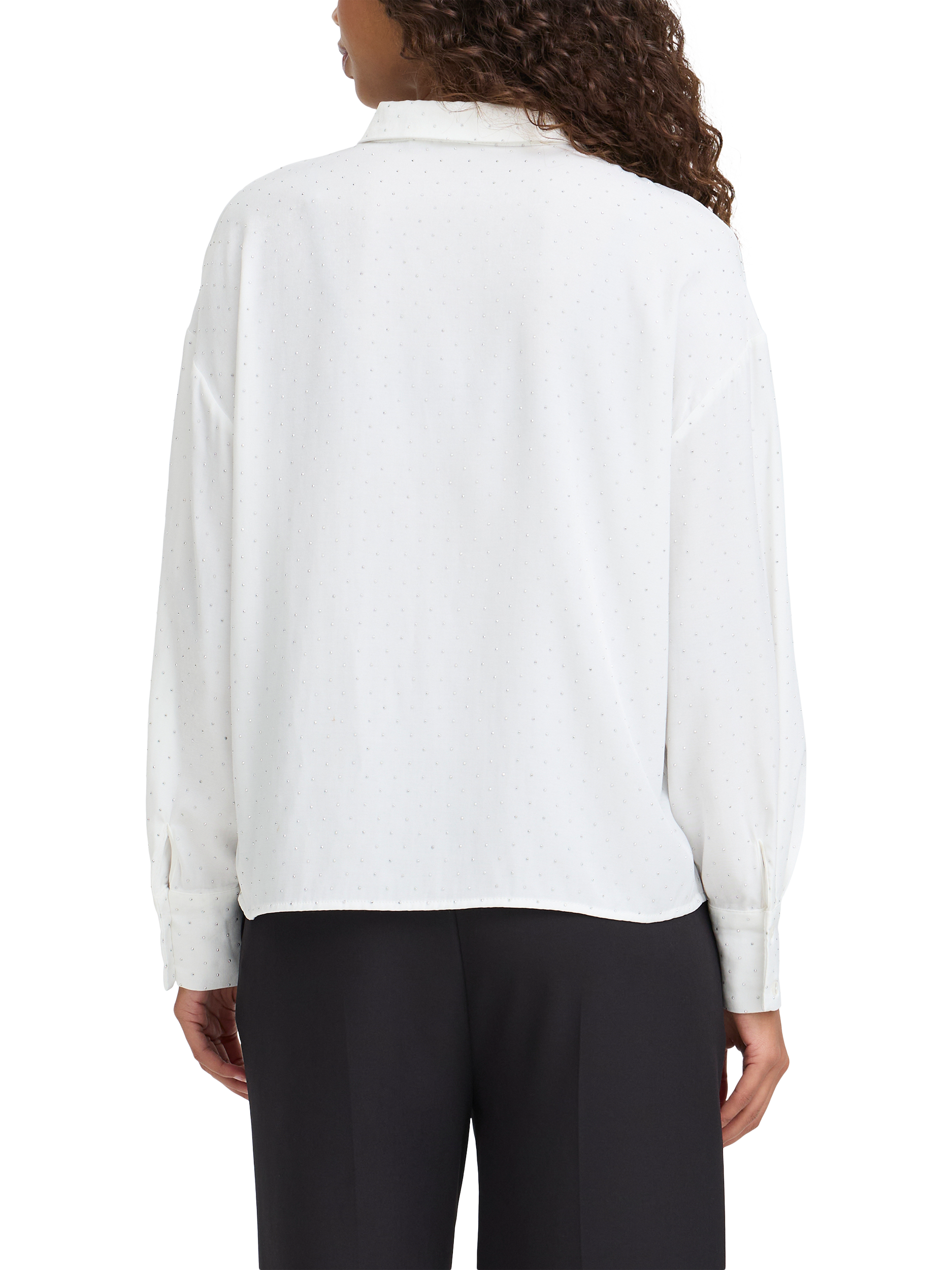 Product image 2 of 7, which shows ICHI Lisanne Embellished Shirt, White, 10