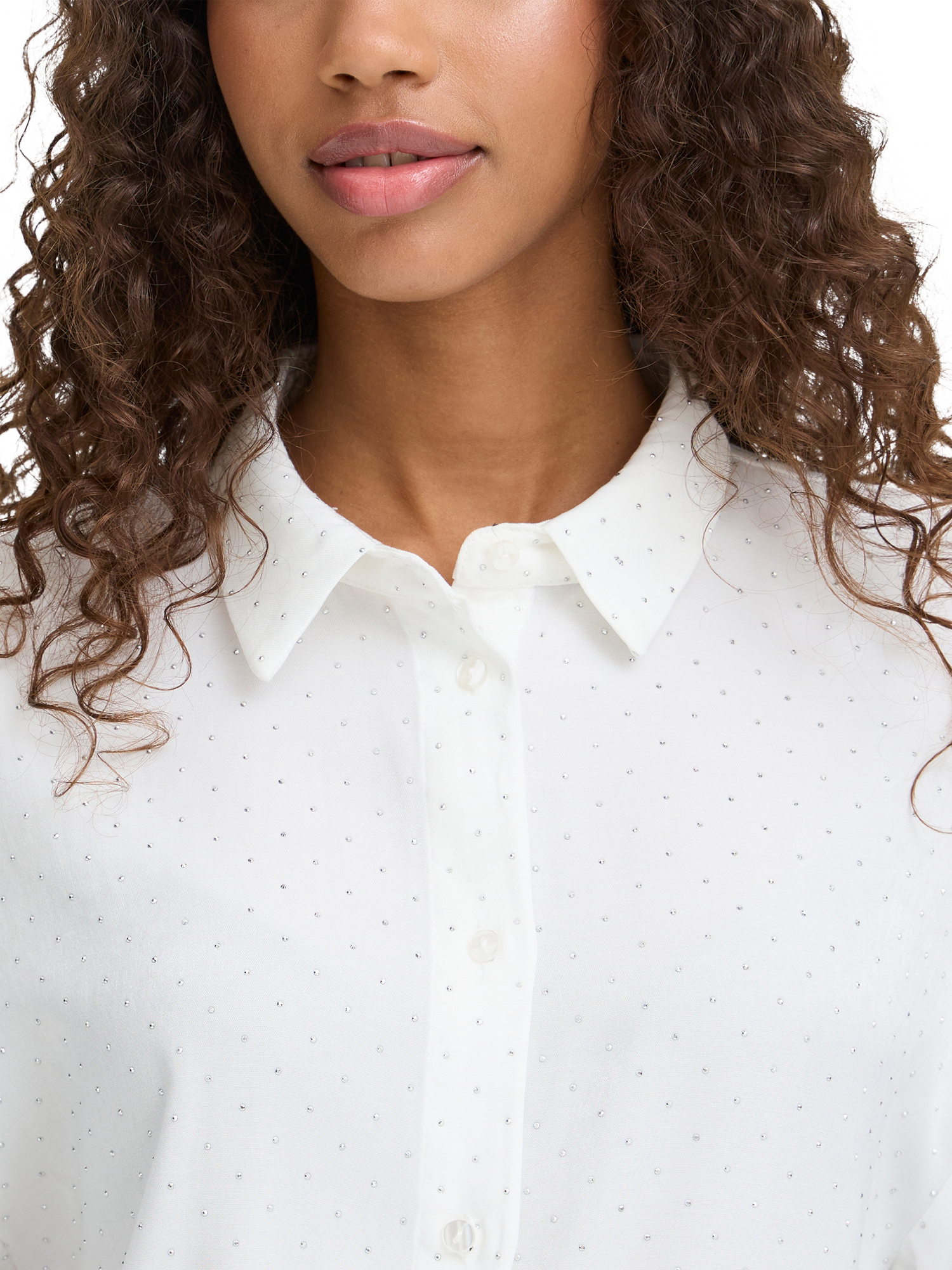 Product image 4 of 7, which shows ICHI Lisanne Embellished Shirt, White, 10