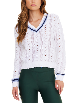 THE UPSIDE Citta Sonny V-Neck Jumper, White, White