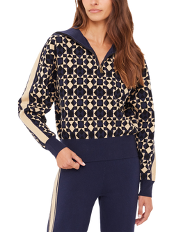 THE UPSIDE Cosmo Kairo Geometric Jumper, Navy/Beige, Navy/Beige