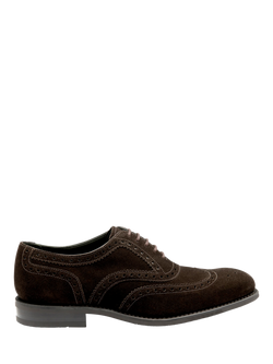 Loake Kerridge Suede Brogues, Dark Brown, Dark Brown