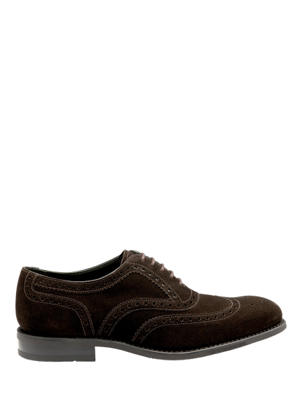 Loake Kerridge Suede Brogues, Dark Brown, Dark Brown
