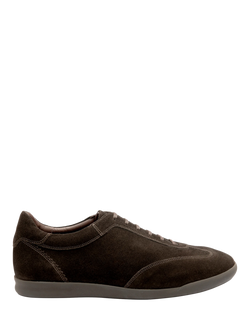 Loake Mayfair Suede Trainer Shoes, Dark Brown, Dark Brown
