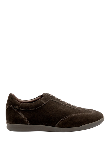 Loake Mayfair Suede Trainer Shoes, Dark Brown, Dark Brown