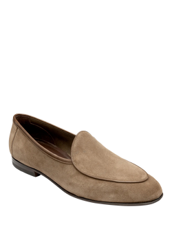 Loake Belgrave Suede Loafers, Flint - view 2, Flint