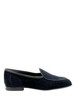 Loake Belgrave Suede Loafers, Navy, Navy