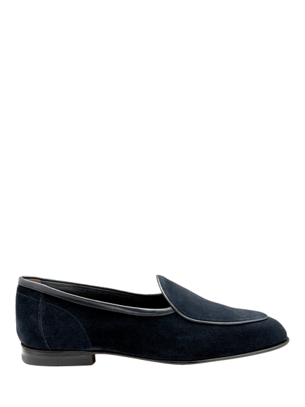 Loake Belgrave Suede Loafers, Navy, Navy