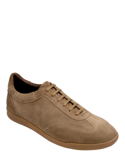 Loake Mayfair Suede Trainer Shoes, Flint - view 2, Flint