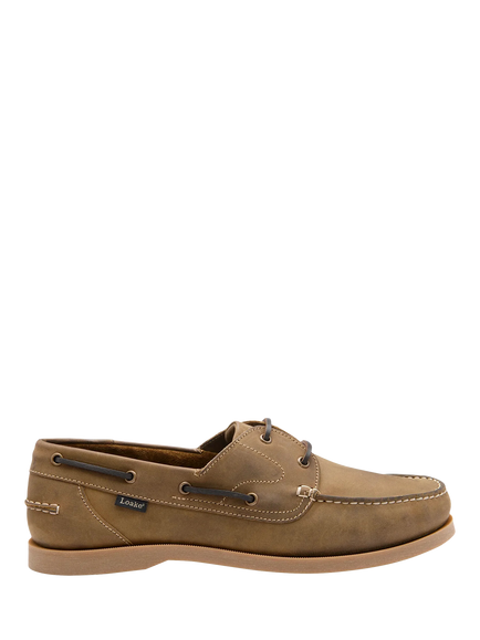 Loake Padstow Leather Boat Shoes, Brown