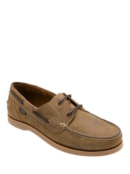 Loake Padstow Leather Boat Shoes - view 2, Brown