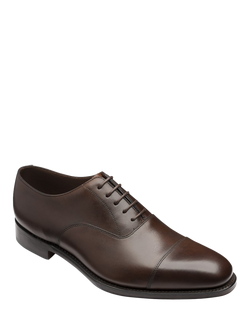 Loake Aldwych Leather Oxford Shoes, Dark Brown - view 2, Dark Brown