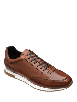 Loake Bannister Leather Trainers, Cedar Brown - view 2, Cedar Brown