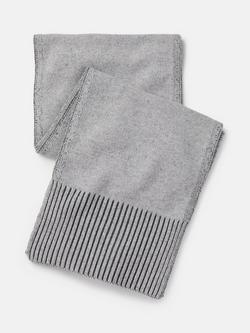 SALTS Unisex Knitted Pure Cashmere Scarf, Charcoal & Soft Grey