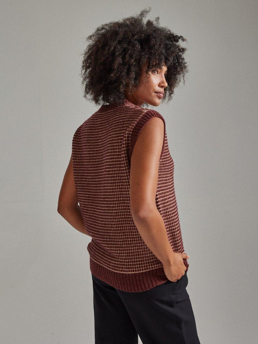 Product image 2 of 6, which shows SALTS Unisex Textured Wool Rich Tank Top, Spice & Oatmeal, XL