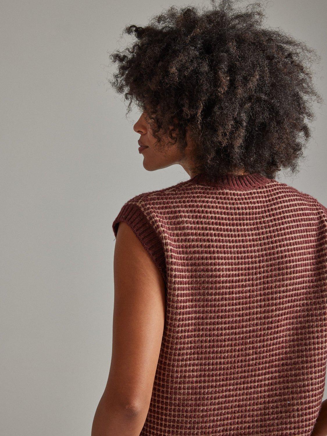 Product image 3 of 6, which shows SALTS Unisex Textured Wool Rich Tank Top, Spice & Oatmeal, XL