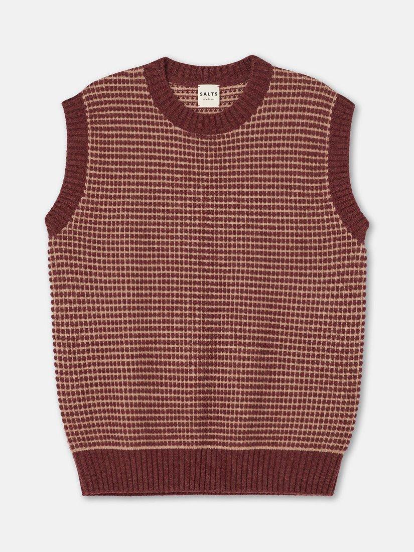 Product image 4 of 6, which shows SALTS Unisex Textured Wool Rich Tank Top, Spice & Oatmeal, XL