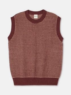 SALTS Unisex Textured Wool Rich Tank Top, Spice & Oatmeal