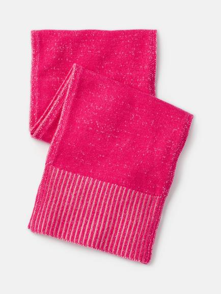 SALTS Unisex Knitted Pure Cashmere Scarf, Hot Pink & Soft Pink
