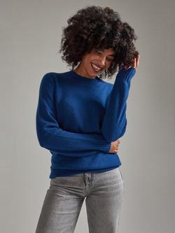 SALTS Unisex Lofty Knit Pure Cashmere Jumper - view 2, Rich Blue