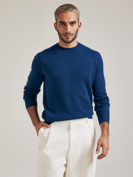 SALTS Unisex Lofty Knit Pure Cashmere Jumper - view 2, Rich Blue