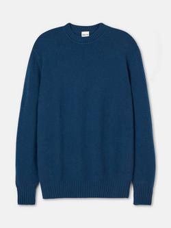 SALTS Unisex Lofty Knit Pure Cashmere Jumper, Rich Blue