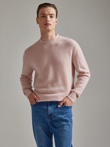 SALTS Unisex Lofty Knit Pure Cashmere Jumper - view 2, Blush Pink