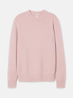 SALTS Unisex Lofty Knit Pure Cashmere Jumper, Blush Pink