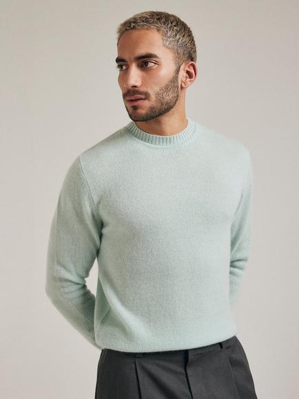 SALTS Unisex Lofty Knit Pure Cashmere Jumper - view 2, Cool Mint