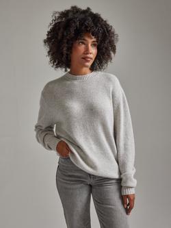 SALTS Unisex Lofty Knit Pure Cashmere Jumper - view 2, Grey Twist