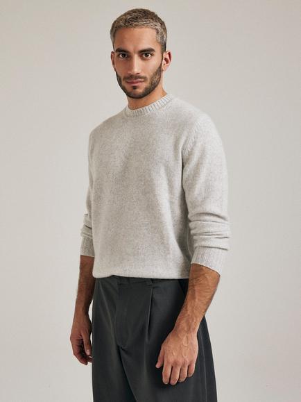 SALTS Unisex Lofty Knit Pure Cashmere Jumper - view 2, Grey Twist