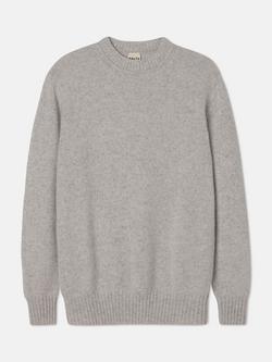 SALTS Unisex Lofty Knit Pure Cashmere Jumper, Grey Twist