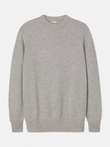 SALTS Unisex Lofty Knit Pure Cashmere Jumper, Grey Twist