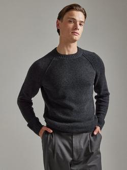 SALTS Unisex Double Trim Wool Rich Jumper - view 2, Dark Cloud