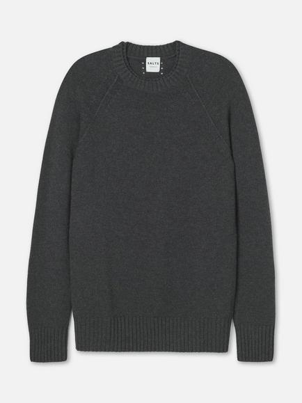 SALTS Unisex Double Trim Wool Rich Jumper, Dark Cloud