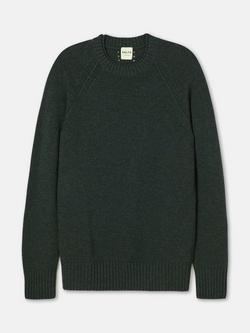SALTS Unisex Double Trim Wool Rich Jumper, Loden