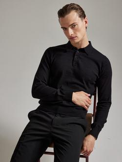 SALTS Unisex Long Sleeve Polo Shirt - view 2, Black
