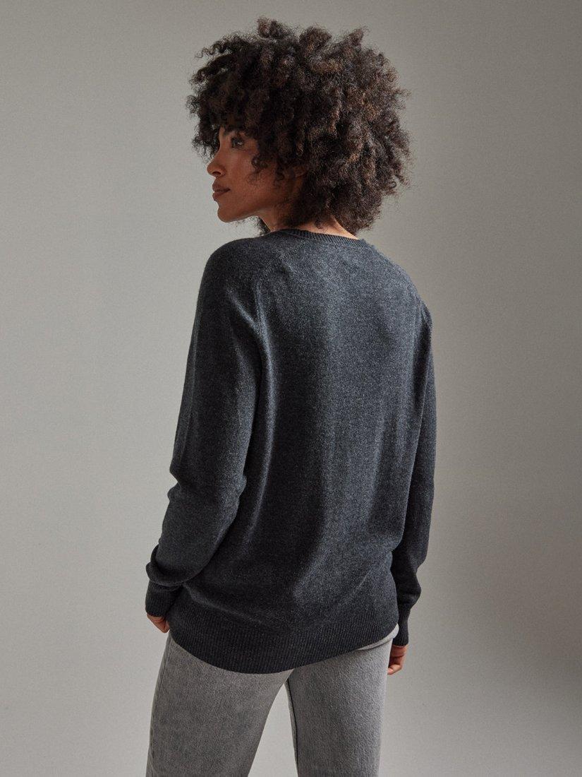 Product image 2 of 11, which shows SALTS Unisex Split Neck Wool Rich Jumper, Charcoal, S