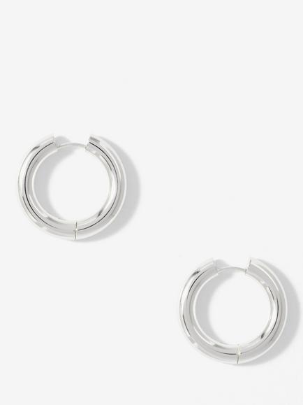 Mint Velvet Large Hoop Earrings, Silver, Silver