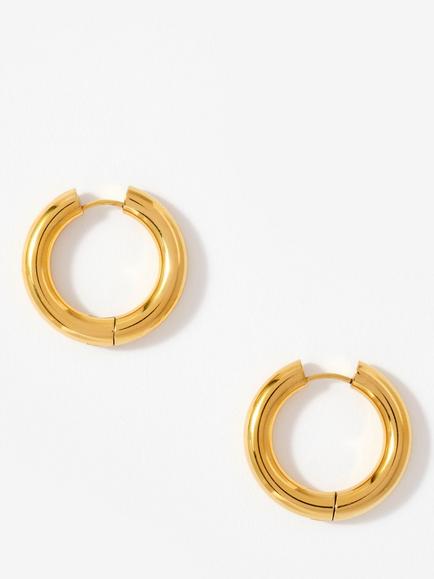 Mint Velvet Large Hoop Earrings, Gold, Gold