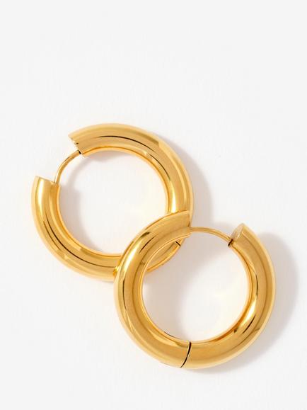 Mint Velvet Large Hoop Earrings, Gold - view 2, Gold