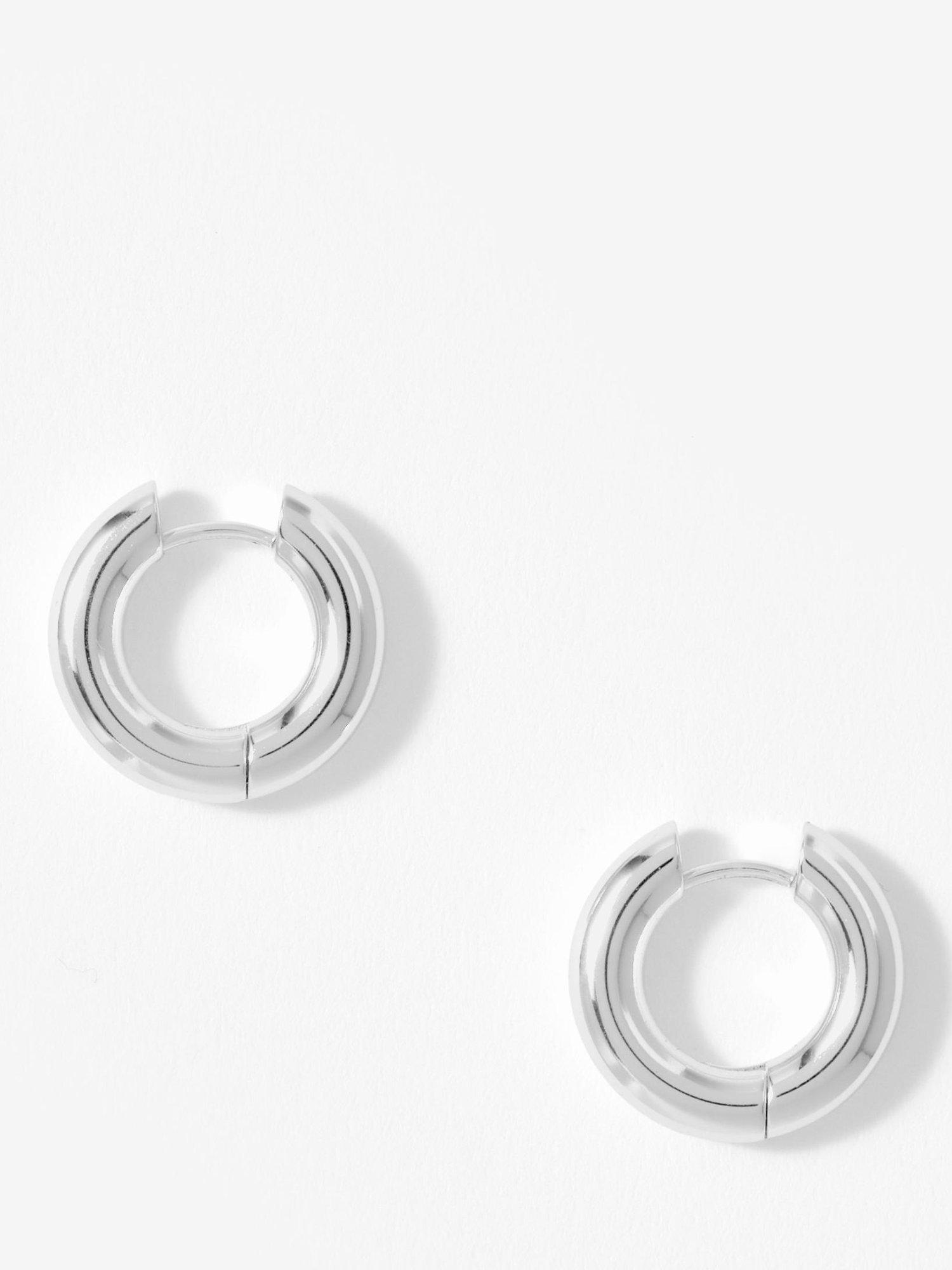 Product image 1 of 3, which shows Mint Velvet Mini Hoop Earrings, Silver