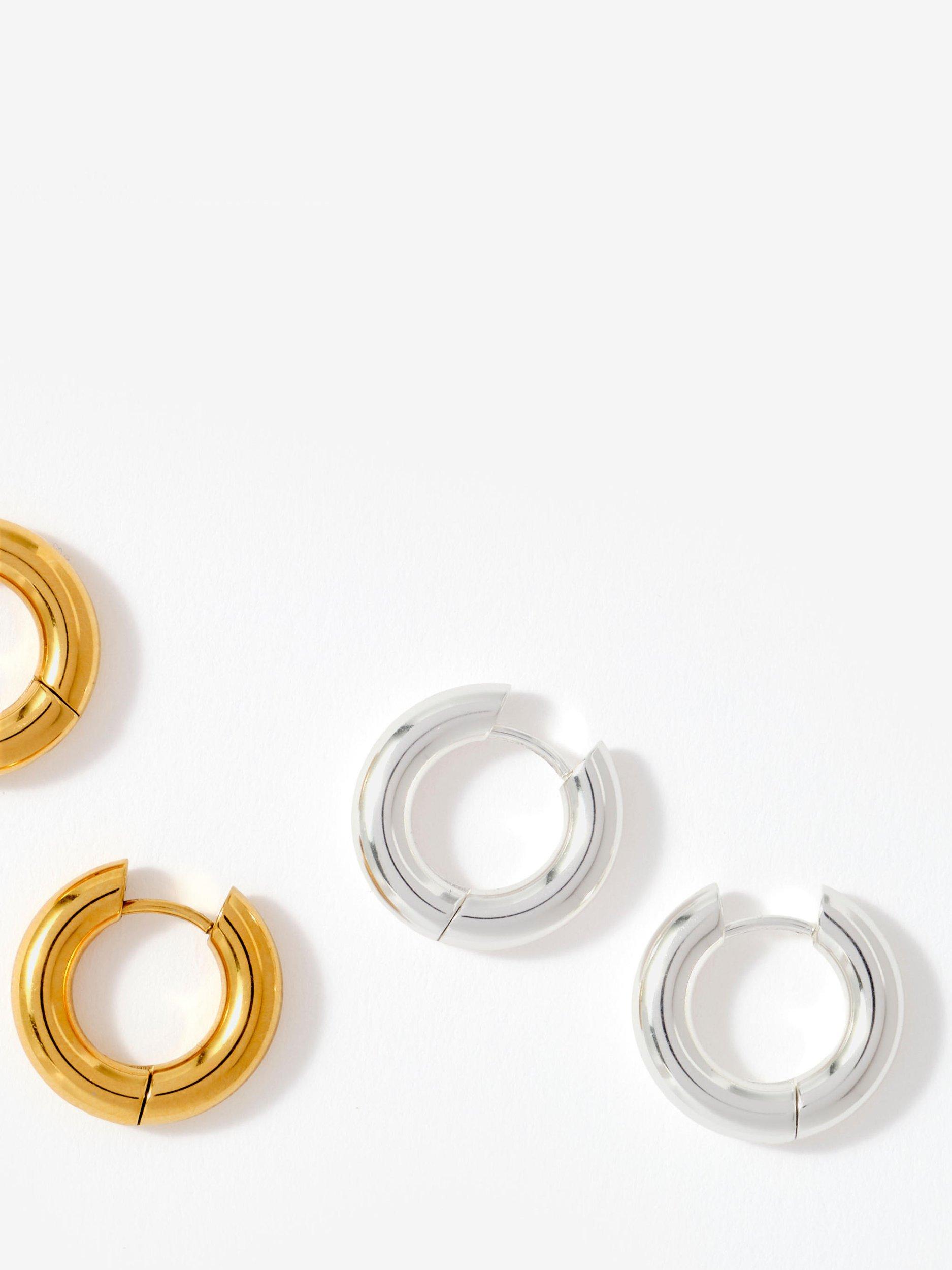 Product image 3 of 3, which shows Mint Velvet Mini Hoop Earrings, Silver