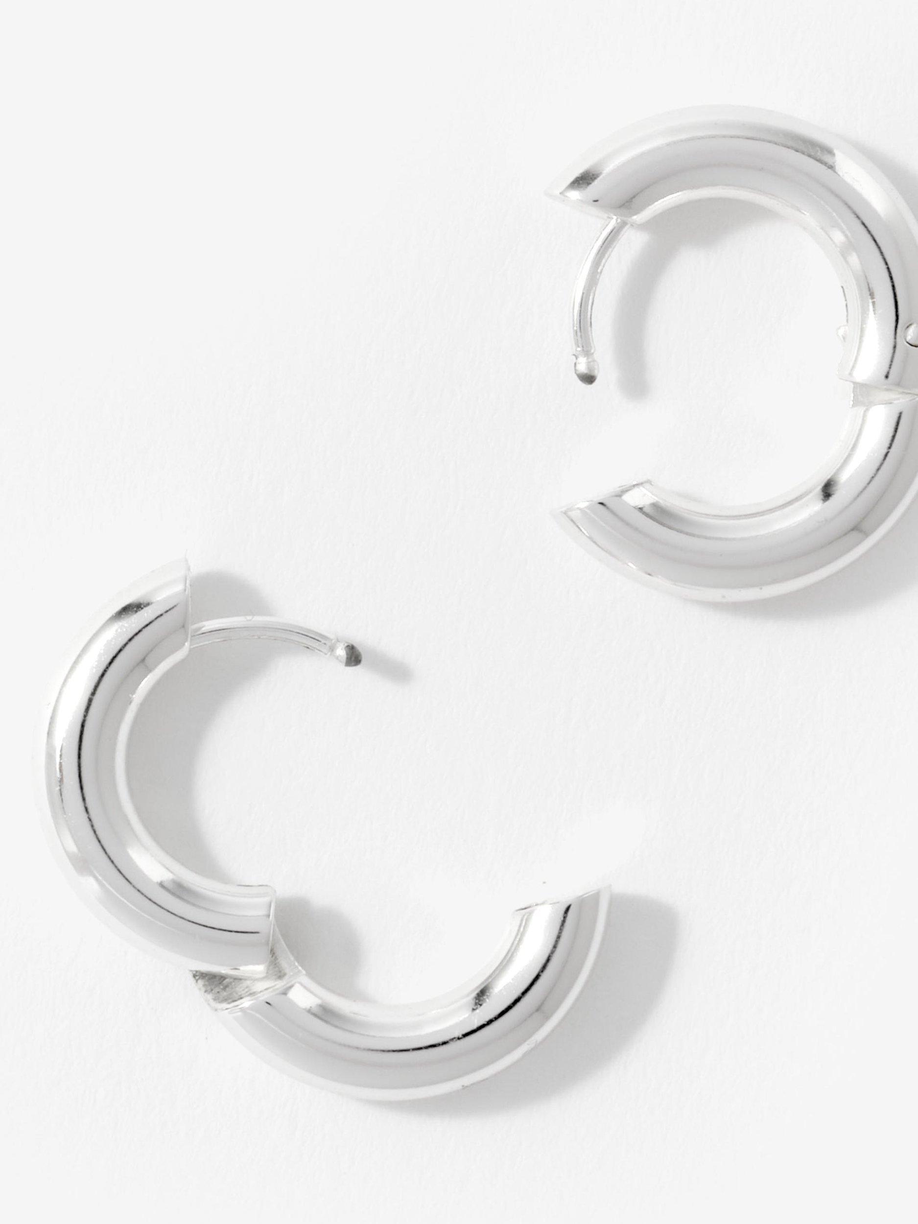 Product image 2 of 3, which shows Mint Velvet Mini Hoop Earrings, Silver