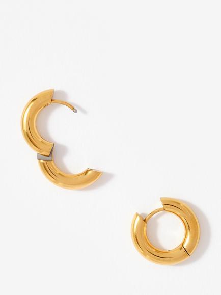 Mint Velvet Mini Hoop Earrings - view 2, Gold