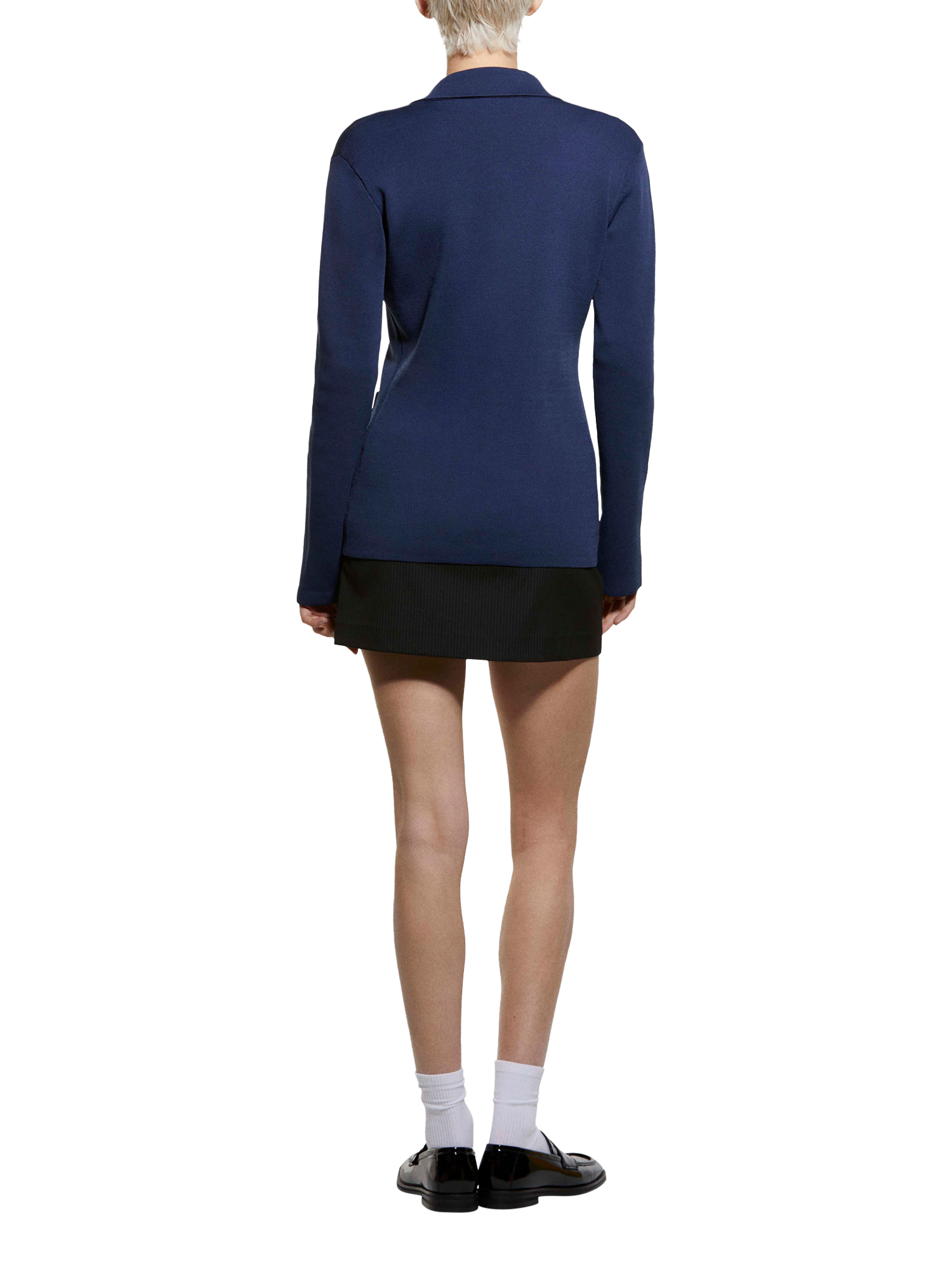 Product image 2 of 5, which shows SISLEY Polo Cardigan Jacket, Night Blue, XS