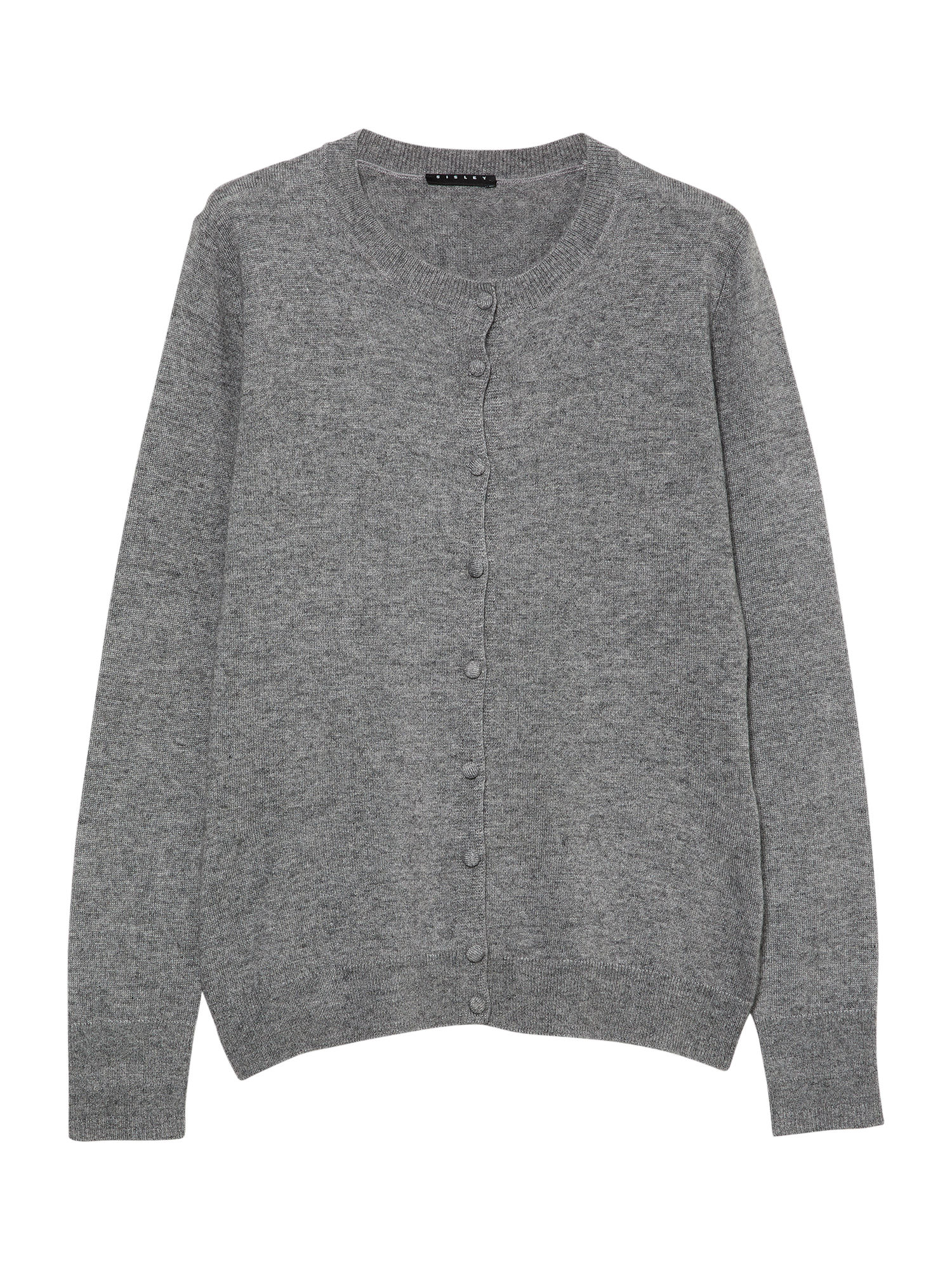 Product image 1 of 2, which shows SISLEY Crew Neck Long Sleeve Cardigan, Grey, L
