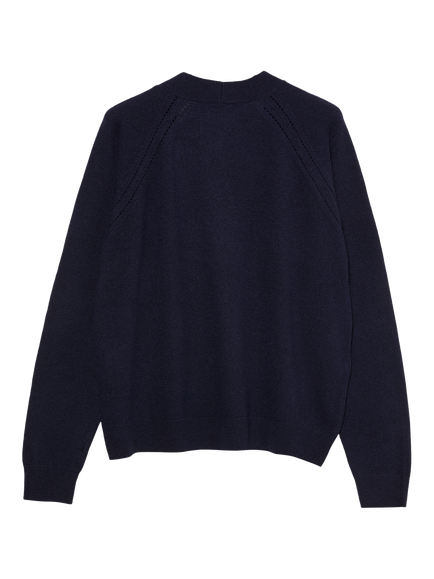 SISLEY V-Neck Oversized Cardigan, Blue - view 2, Blue